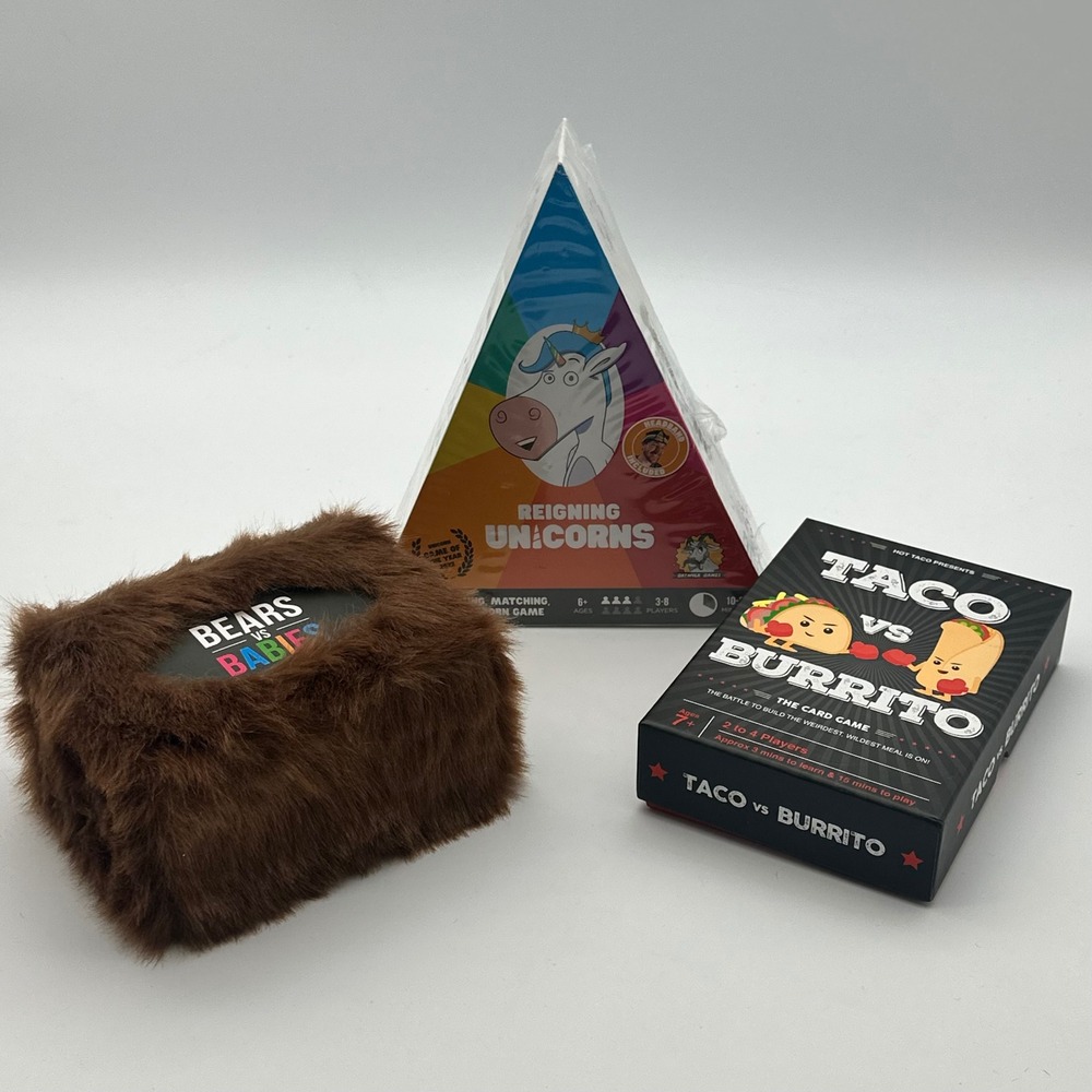 Lot of 3‎ Games – Reigning Unicorns, Taco vs Burrito, Bears vs Babies